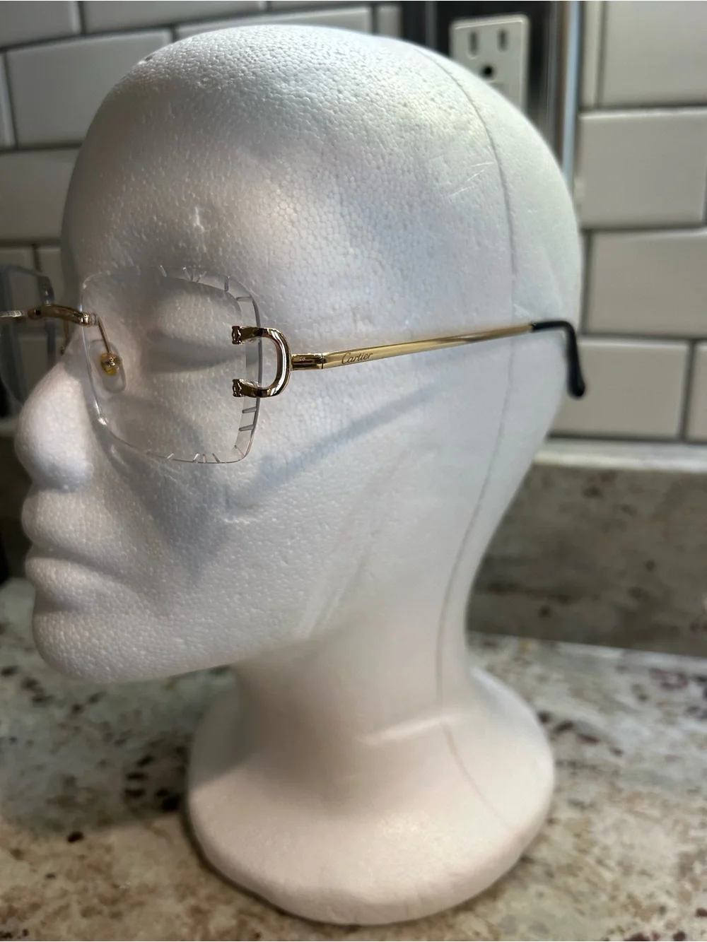 Rimless Gold and Clear Lens Women's Eyewear